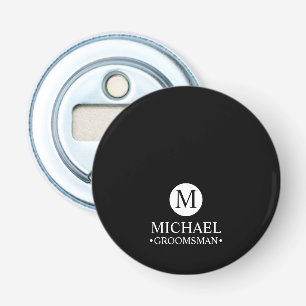 Klassieke Gepersonaliseerde Groomsmen Monogram en  Button Flesopener