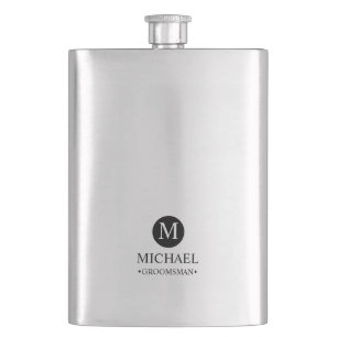 Klassieke Gepersonaliseerde Groomsmen Monogram en Flacon