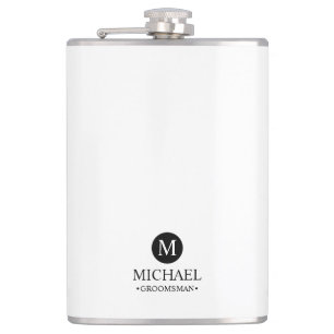 Klassieke Gepersonaliseerde Groomsmen Monogram en Heupfles