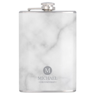 Klassieke Gepersonaliseerde Groomsmen Monogram en Heupfles