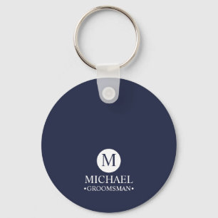 Klassieke Gepersonaliseerde Groomsmen Monogram en Sleutelhanger