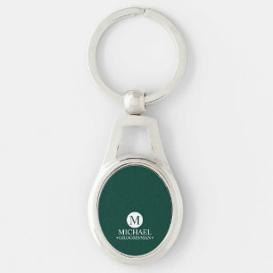 Klassieke Gepersonaliseerde Groomsmen Monogram en  Sleutelhanger