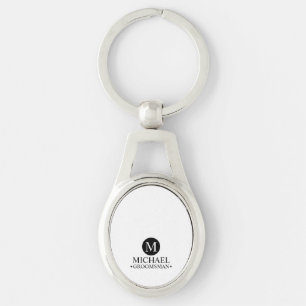 Klassieke Gepersonaliseerde Groomsmen Monogram en Sleutelhanger