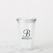 Klassieke Gepersonaliseerde het Monogram van het M Acryl Drinkbeker (Voorkant)
