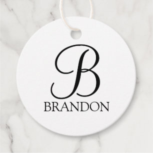 Klassieke Gepersonaliseerde het Monogram van het M Bedankjes Labels
