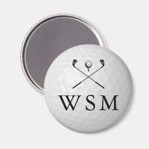 Klassieke gepersonaliseerde monogram golfbal magneet