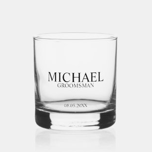 Klassieke gepersonaliseerde naam voor bruidsjonker whisky glas