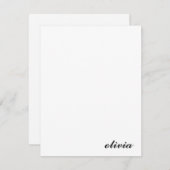 Klassieke gepersonaliseerde scriptnaam Minimalist  Notitiekaartje (Voorkant / Achterkant)