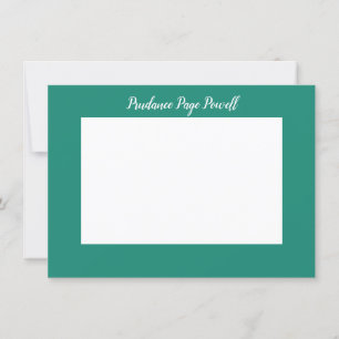 Klassieke gepersonaliseerde turquoise en witte kaa kaart