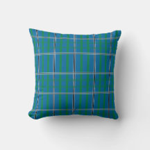 Klassieke geruite blauwe groene kussensloop