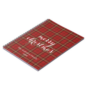 Klassieke geruite Merry Christmas Festive - Notitieboek