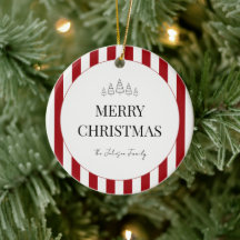 Klassieke gestreepte kerst bol