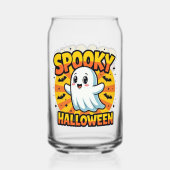 Klassieke Ghost Spooky Halloween Blikvorm Glas (Voorkant)