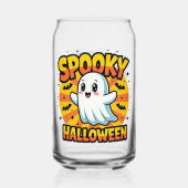 Klassieke Ghost Spooky Halloween Blikvorm Glas (Achterkant)