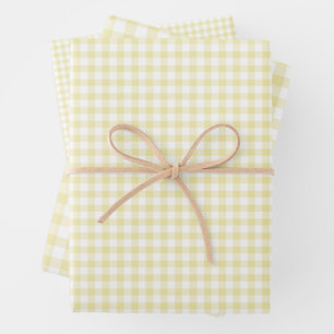 Klassieke Gingham Boter Geel Inpakpapier Vel