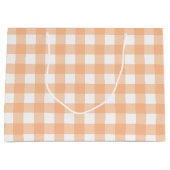 Klassieke Gingham Check Pset Pattern Peach Groot Cadeauzakje (Voorkant)