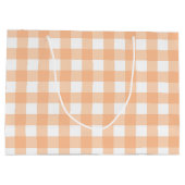 Klassieke Gingham Check Pset Pattern Peach Groot Cadeauzakje (Achterkant)