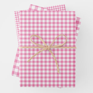 Klassieke Gingham Fuchsia Inpakpapier Vel