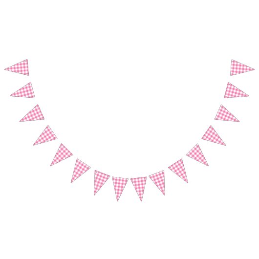 Klassieke Gingham Fuchsia Vlaggetjes (Alle)