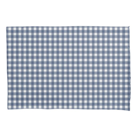 Klassieke Gingham Navy Kussensloop (Voorkant)