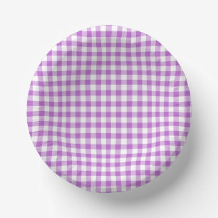 Klassieke Gingham Orchidee Paars Papieren Kommen