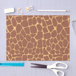 Klassieke Giraffe Dier Decoupage met Vette Bruine Tissuepapier