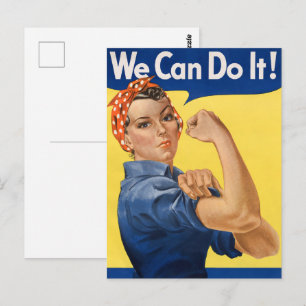 Klassieke Girl Power Empowerment Pop Art Print Briefkaart