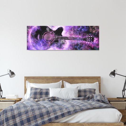 Klassieke gitaar canvas Print (Insitu (Slaapkamer))