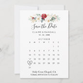 Klassieke Gold Floral Sla de datum-kalender op Save The Date (Voorkant)