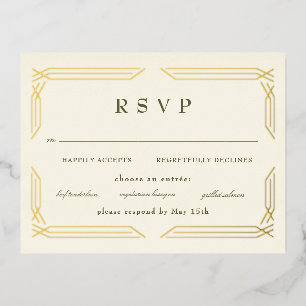 Klassieke Gold Foil Byzantine RSVP Folie Uitnodiging Briefkaart
