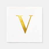 Klassieke Gold Foil Monogram V Servet (Voorkant)