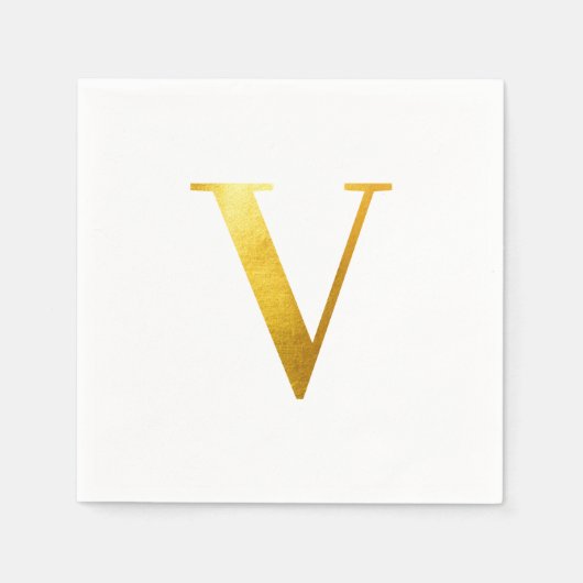 Klassieke Gold Foil Monogram V Servet (Voorkant)