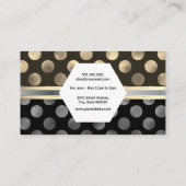 Klassieke Gold Silver Polka Dots Visitekaartje (Achterkant)