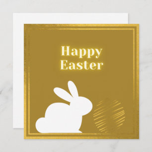 Klassieke Gold White Bunny Easter Kaart
