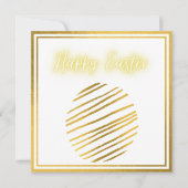Klassieke Gold White Egg Easter Kaart (Voorkant)