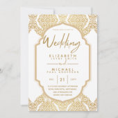 Klassieke Gold White Elegant Wedding Kaart (Voorkant)