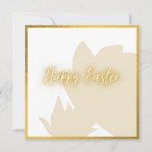 Klassieke Gold White Floral Easter Kaart (Voorkant)