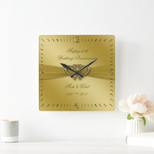 Klassieke Golden 50th Wedding Jubileum Wall klok
