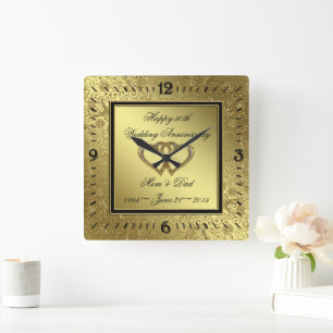 Klassieke Golden Weddenschap Jubileum Wall klok