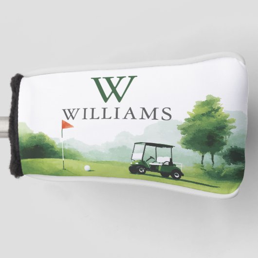Klassieke Golf Buggy Aangepaste Naam Monogram Golfheadcover (Voorkant)