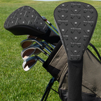 Klassieke Golf Club Speler Naam Grijs Golfheadcover
