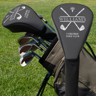 Klassieke Golf Club Speler Naam Grijs Golfheadcover