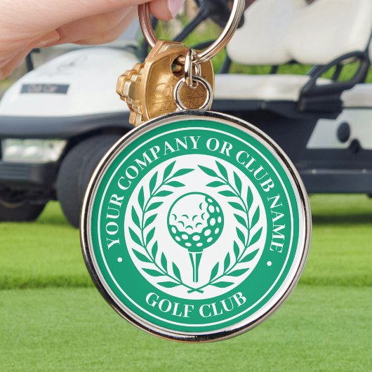 Klassieke Golf Gepersonaliseerde Naam Groen Sleutelhanger