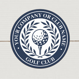 Klassieke Golf gepersonaliseerde naam Ronde Sticker