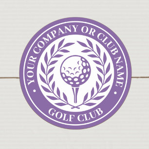 Klassieke golf overwinning krans aangepaste naam p ronde sticker