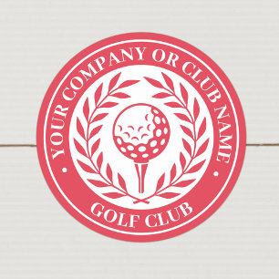 Klassieke Golf Sticker met Eigen Naam Rood