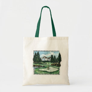 klassieke golfbaan herbruikbare kruidzak tote bag