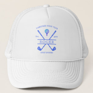 Klassieke Golfclubnaam Modern Blauw Trucker Pet