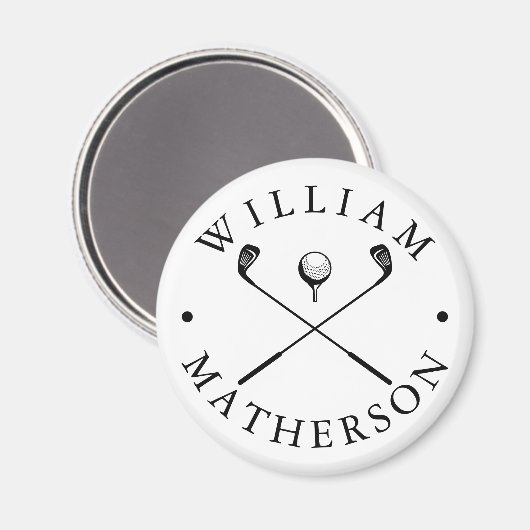 Klassieke Golfclubs Aangepaste naam golfbalmarkeri Magneet (Voorkant / Achterkant)