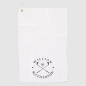 Klassieke Golfclubs Persoonlijke Naam Golfhanddoek (Voorkant)